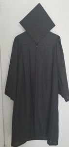 Graduation black cap and gown